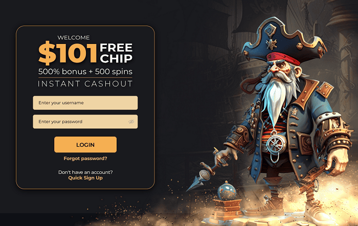 Pacific Spins $101 free chips bonus 